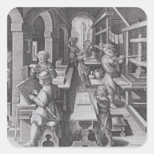 Sticker Carré Le développement de l'impression