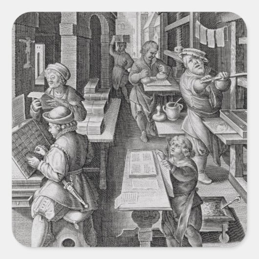 Sticker Carré Le développement de l'impression, plaque 5 de 'Nov (Devant)