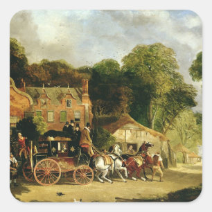 Sticker Carré Le Dorking et Londres Royal Mail partant de 'mars