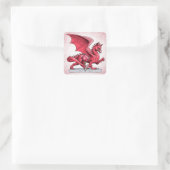 Sticker Carré Le dragon de pierre de naissance de juillet : Ruby (Sac)