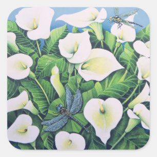 Sticker Carré Le dragon vole