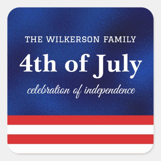 Sticker Carré Le drapeau américain du 4 juillet sur le drapeau b (Devant)
