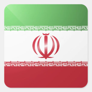 Sticker Carré Le drapeau carré iranien