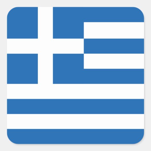 Sticker Carré Le Drapeau de Grèce (Devant)