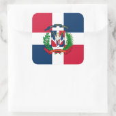 Sticker Carré Le drapeau de la République Dominicaine (Sac)