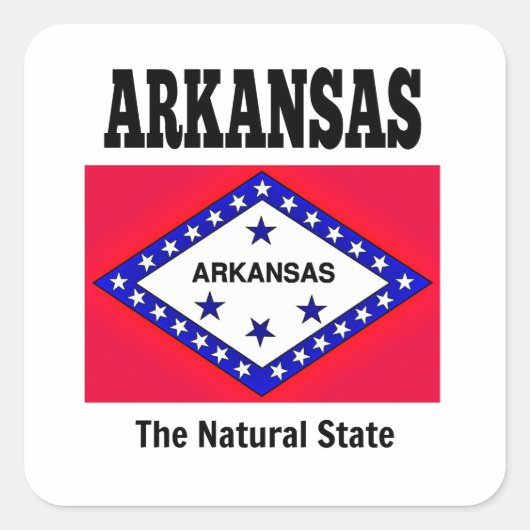 Sticker Carré Le drapeau de l'Arkansas, l'État naturel (Devant)