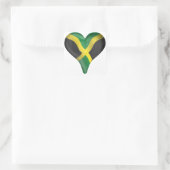 Sticker Carré Le Drapeau Jamaïcain Dans Un Coeur (Sac)