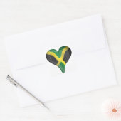 Sticker Carré Le Drapeau Jamaïcain Dans Un Coeur (Enveloppe)