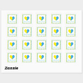 Sticker Carré Le drapeau ukrainien au design simple (Feuille)