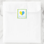 Sticker Carré Le drapeau ukrainien au design simple (Sac)