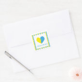 Sticker Carré Le drapeau ukrainien au design simple (Enveloppe)