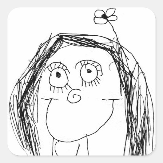Sticker Carré Le Drawing de Your Child (Devant)