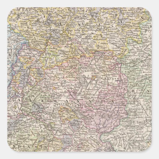 Sticker Carré Le duché de Francia, Alemannia, Bavière (Devant)