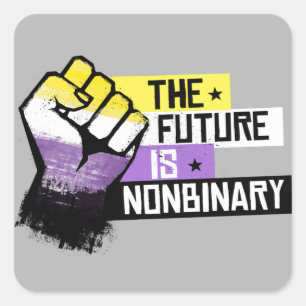 Sticker Carré Le futur est non binaire
