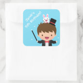 Sticker Carré Le garçon de magicien badine la fête (Sac)