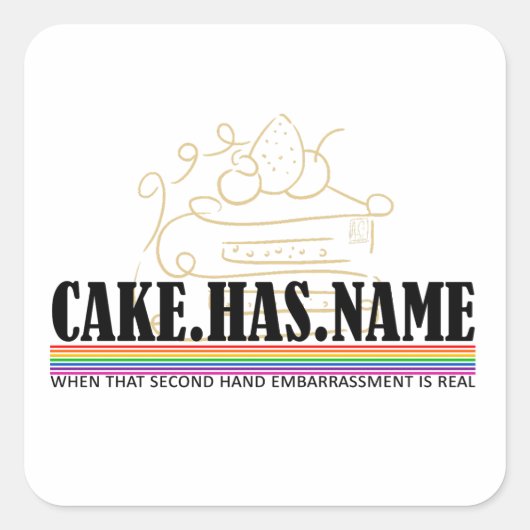 Sticker Carré Le gâteau porte le nom 1 - AC (Devant)