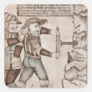 Sticker Carré Le géant Baugi, persuadé par Odin