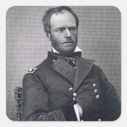 Sticker Carré Le général William Tecumseh Sherman, gravé après u (Devant)