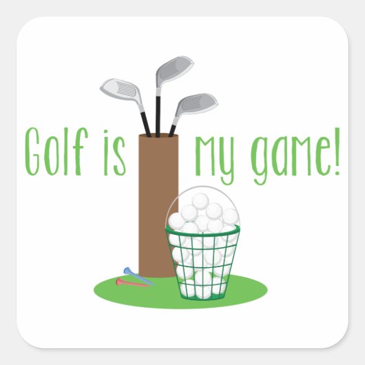 Sticker Carré Le golf est mon jeu (Devant)