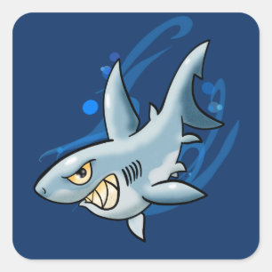 Sticker Carré Le grand requin blanc