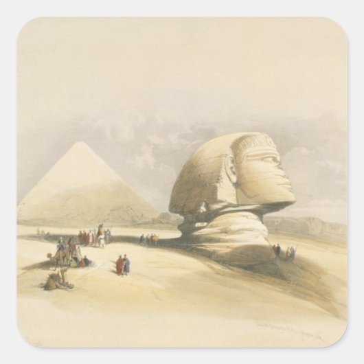 Sticker Carré Le Grand Sphinx et les Pyramides de Gizeh, de "E (Devant)