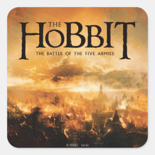 Sticker Carré Le Hobbit : La BATAILLE du logo de CINQ ARMIES™