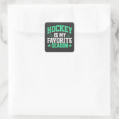 Sticker Carré Le hockey est ma saison préférée (Sac)