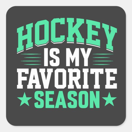 Sticker Carré Le hockey est ma saison préférée (Devant)