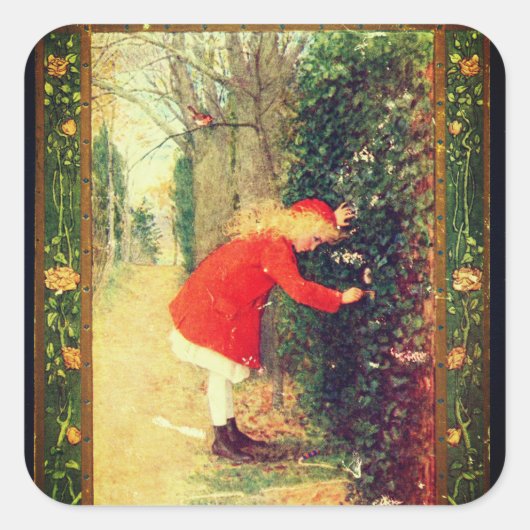 Sticker Carré Le jardin secret | (Devant)