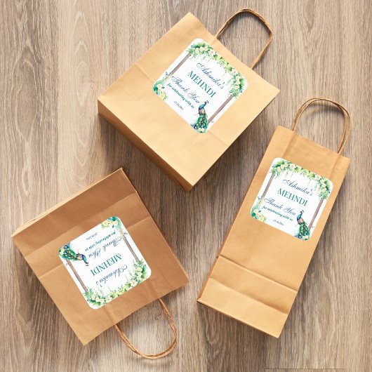 Sticker Carré Le jasmin de paon fleurit sur l'arche de mariage i