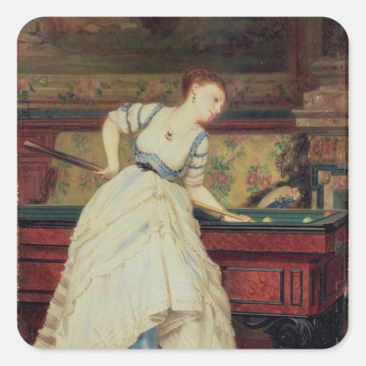 Sticker Carré Le jeu des billards, 19ème siècle (Devant)