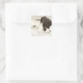 Sticker Carré Le labrador brun chocolat. (Sac)