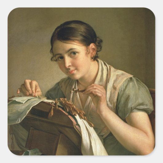 Sticker Carré Le Lacemaker, 1823 (Devant)