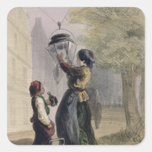 Sticker Carré Le Lamplighter, de "Les Femmes de Paris"