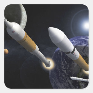 Sticker Carré Le lanceur d'équipage Ares I