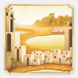 Sticker Carré "Le lieu" - Moyen-Orient / Orient Desert Peinture
