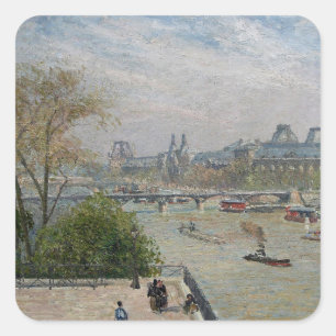 Sticker Carré Le Louvre, Camille de printemps Pissarro