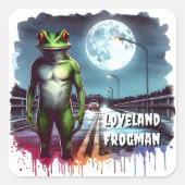 Sticker Carré Le Loveland Frogman | Ohio Cryptid (Devant)