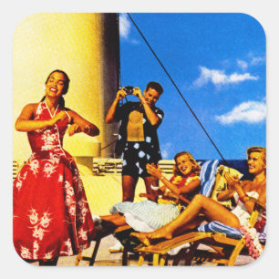 Sticker Carré Le Lurline est Hawaï