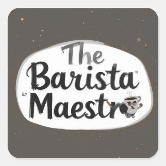 Sticker Carré Le Maestro Barista (Devant)