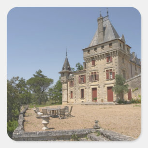 Sticker Carré Le magnifique Château de Pressac et jardin