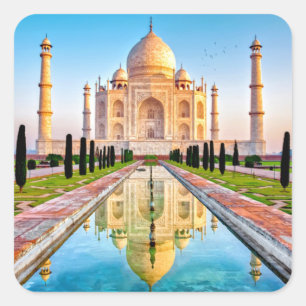 Sticker Carré Le magnifique Marbre blanc Taj Mahal de l'Inde