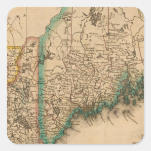 Sticker Carré Le Maine, New Hampshire, Vermont 2