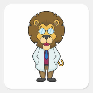 Sticker Carré Le manteau du docteur Lion