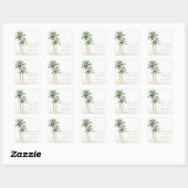 Sticker Carré Le Mariage d'aquarelle Tropical Beach Palm Tree (Feuille)