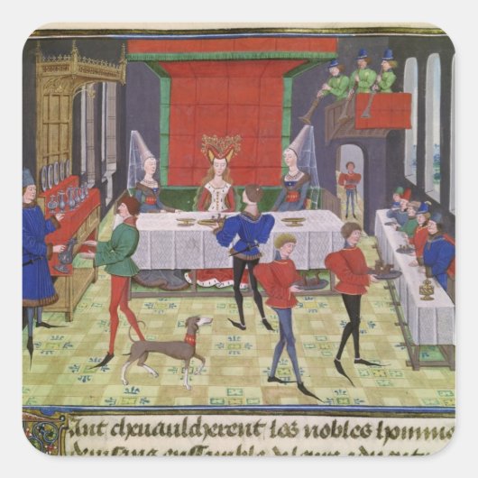 Sticker Carré Le mariage de Renaud de Montauban et Clarisse (Devant)