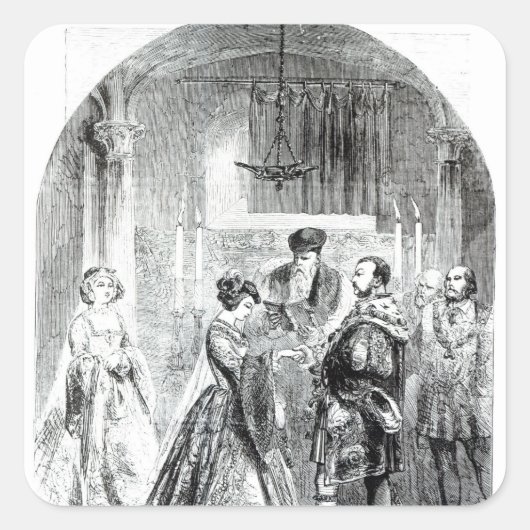Sticker Carré Le mariage privé d'Anne Boleyn (Devant)