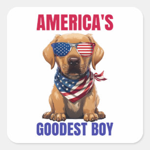 Sticker Carré Le meilleur Labrador d'Amérique