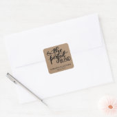 Sticker Carré Le Mélange Parfait Rustique Kraft Papier Mariage F (Enveloppe)