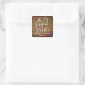 Sticker Carré Le Mélange Parfait Rustique Mariage Bois Favoriser (Sac)
